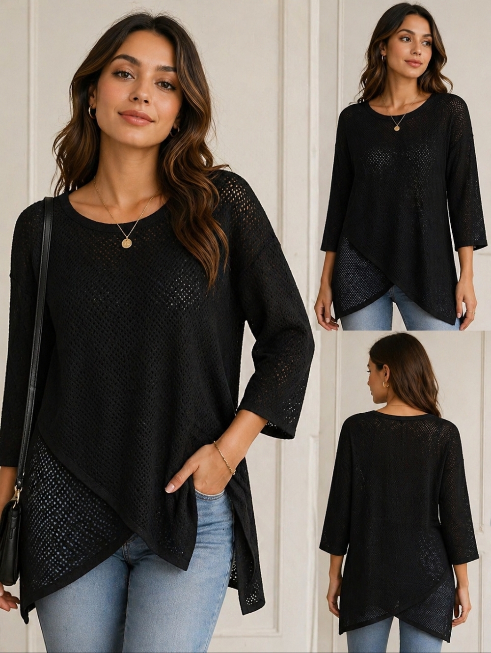 Michael Kors Black Long-Sleeve Knit Dress